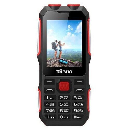 Телефон OLMIO X02, 2 SIM, черный/красный