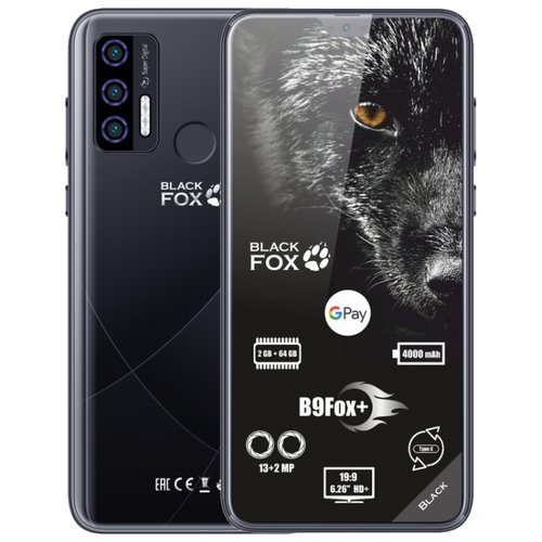Смартфон Black Fox B9Fox+ 2/64 ГБ, 2 nano SIM, черный