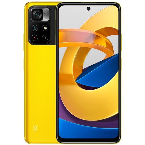 Смартфон Xiaomi POCO M4 Pro 5G 4/64 ГБ RU, Dual nano SIM, желтый POCO